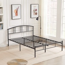 Twin Full Queen Size Metal Bed Frame with Headboard Steel Slats Support Modern
