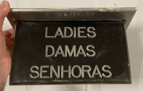 Vintage Ladies Damas Senhoras indoor Commercial Airport? Business Sign? Hotel? - Afbeelding 1 van 5