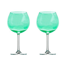 Set of 2 Sparkleware® Emerald Green Gin Balloon Glasses