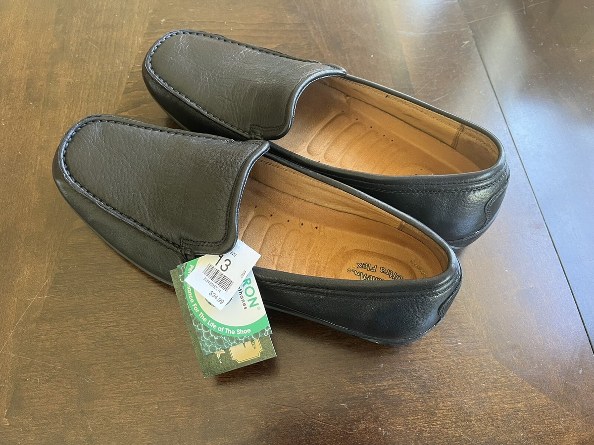 New Thom Tom McAn Size 13 Black Leather Slip On Shoes #84323