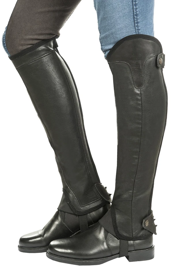 HKM Reitletten -Profi-, Kombination aus Leder und sowie elastischem Gewebe