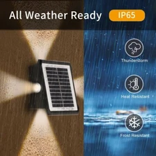 Big 4 LED Solar Power Wall Light Outdoor Garden Waterproof Fence Deck Steps Lamp