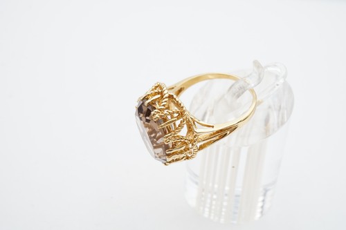 10k Yellow Gold Smoky Quartz Ring Size 7.5 - Picture 9 of 12