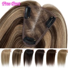 100 Remy Human Hair Topper Clip in Free Part  Left Part  MIddle Part Hair