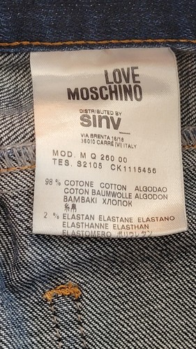 Love Moschino Blue Denim Skinny Jeans Size W32 L31 - Picture 8 of 12