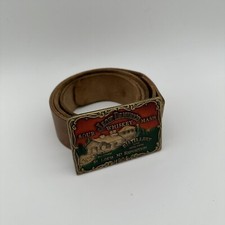 Vintage Jack Daniels Sour Whiskey Mash Leather Belt With Brass Buckle 48"