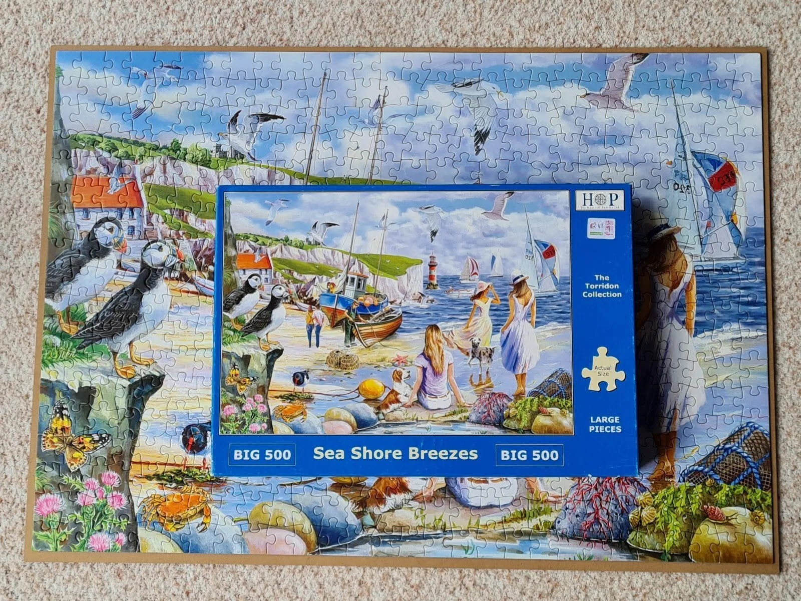 HOP House of Puzzles SEA SHORE BREEZES 500 BIG PIECE Jigsaw Puzzle