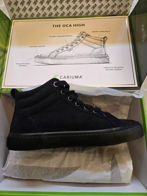 Cariuma 8.5 Women/7 Men OCA High Top All Black Canvas Sneaker NIB Classic 