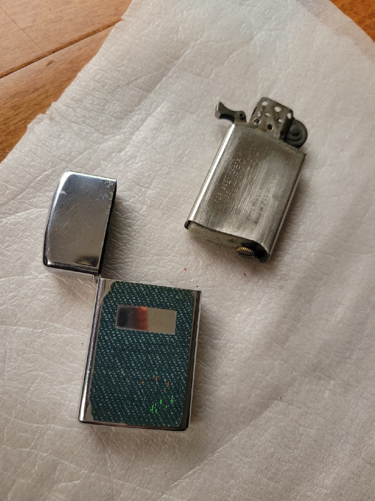 1976 Denim Zippo Slim Lighter