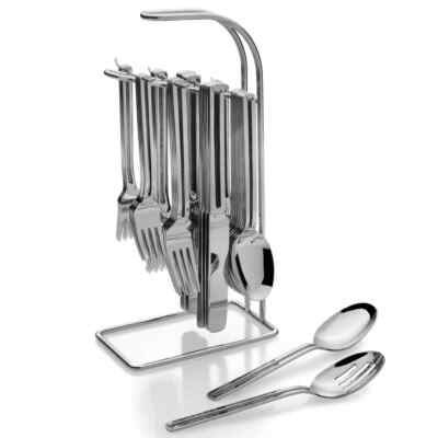 Hanging Flatware Set W/ Rack Service For 8 Elegant Casual Modern Silverware New