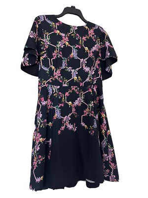 Ted Baker Skater Dress Lost Gardens Black Floral Size