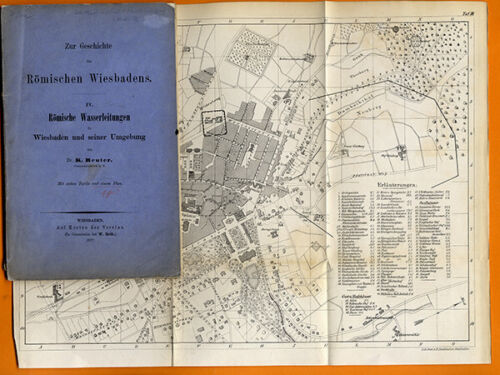 Rhein Wiesbaden Archäologie Stadt Geschichte Römische Wasserleitungen Buch 1877 - Bild 1 von 6