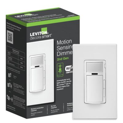 Leviton Decora Smart WiFi 2nd Gen Motion Sensing Dimmer Touch Free Lighting C...
