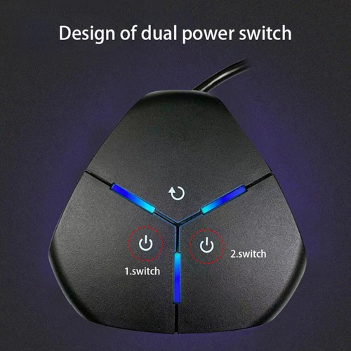 TEUCER 1.6m Waterproof Desktop Computer PC Case Power Supply Reset Button Switch - Afbeelding 6 van 15