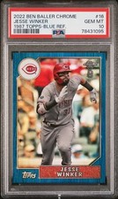 2022 Topps Chrome Ben Baller #16 Jesse Winker 1987 Blue Ref. PSA 10