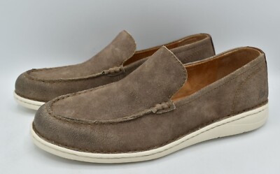 Born Mens Size 11.5 Thaton Taupe Brown Combo Nubuck Slip On 