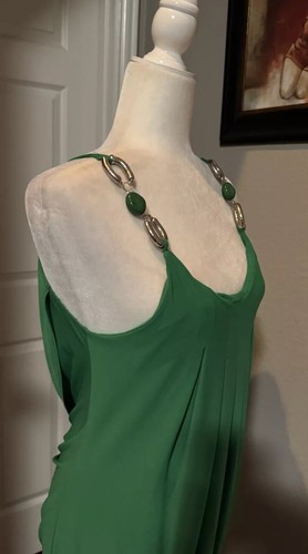 Vintage Y2K Jewel Straps Camisole grün hinten offen Damen Gr. L USA - Bild 8 von 24