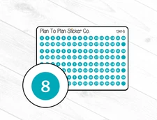 1341-8~~Tiny Turquoise Date Dots Planner Stickers.