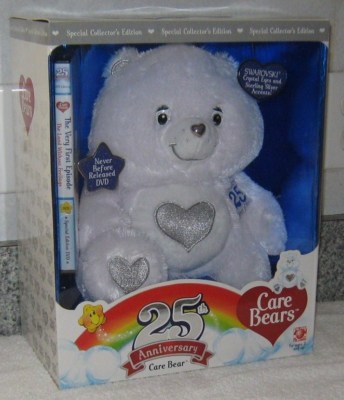 Care Bears TenderHeart White Silver 25th Anniversary Plush Toy DVD