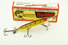 Vintage Heddon Perch Scale 130 Torpedo Minnow Antique Fishing Lure in Box JJ2 