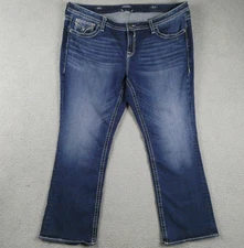 Vigoss Jeans Womens S24 The Chelsea Slim Boot Thick Stitch Stretch Blue Denim