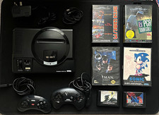 SEGA Mega Drive Console Model 1. 2x Controllers (Megafire), 6x Games, Cables