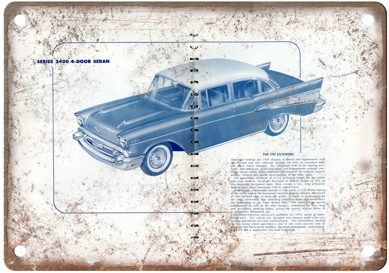 Vintage 1957 Chevrolet Auto Ad Retro Look Reproduction Metal Sign AM1657