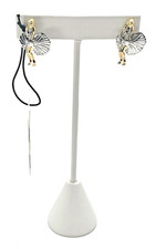 Orecchini Lele Sadoughi Marilyn Monroe Estate placcati oro 14 kt cristallo pavè nuovi con scatola