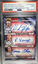 2024-25 Bowman Best U True Red Refractor #4/5 Hidalgo/Koval/Citron Triple Auto