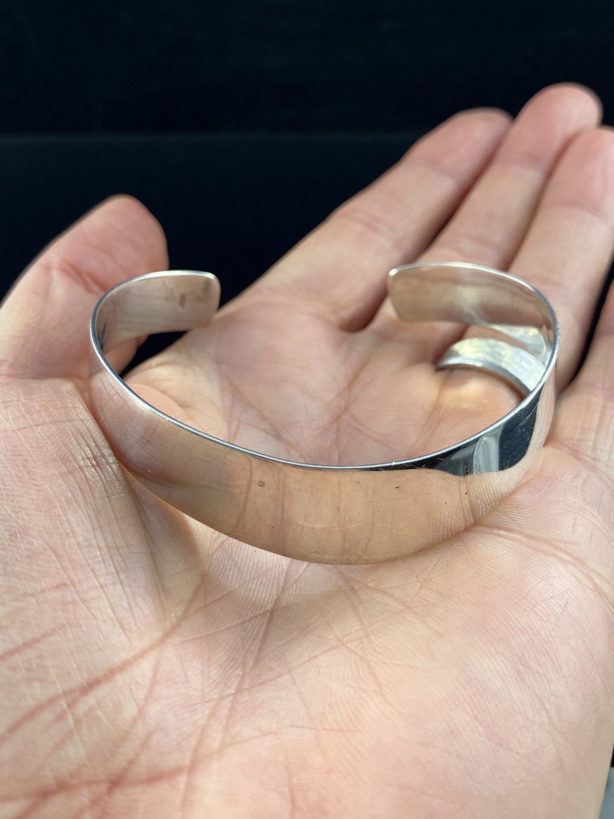 Attractive Sterling Silver Solid Cuff Bracelet Si… - image 7