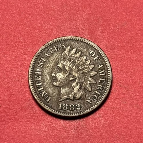 (1) Beautiful Antique 1882 Indian Head Cent/Penny CHOICE VF-VERY FINE