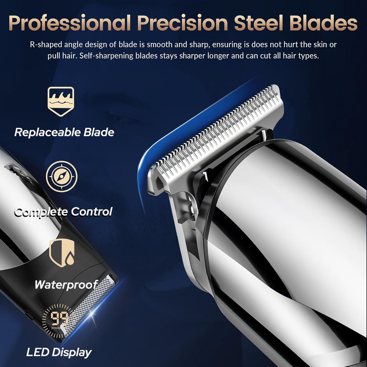 Beard Trimmer & Hair Clippers for Men, Electric Razor & Shaver for Nose Body Fac