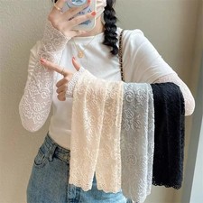 Lace Arm Sleeves Sun Protection Long Fingerless Sleeves for Fashion and Daily Ou