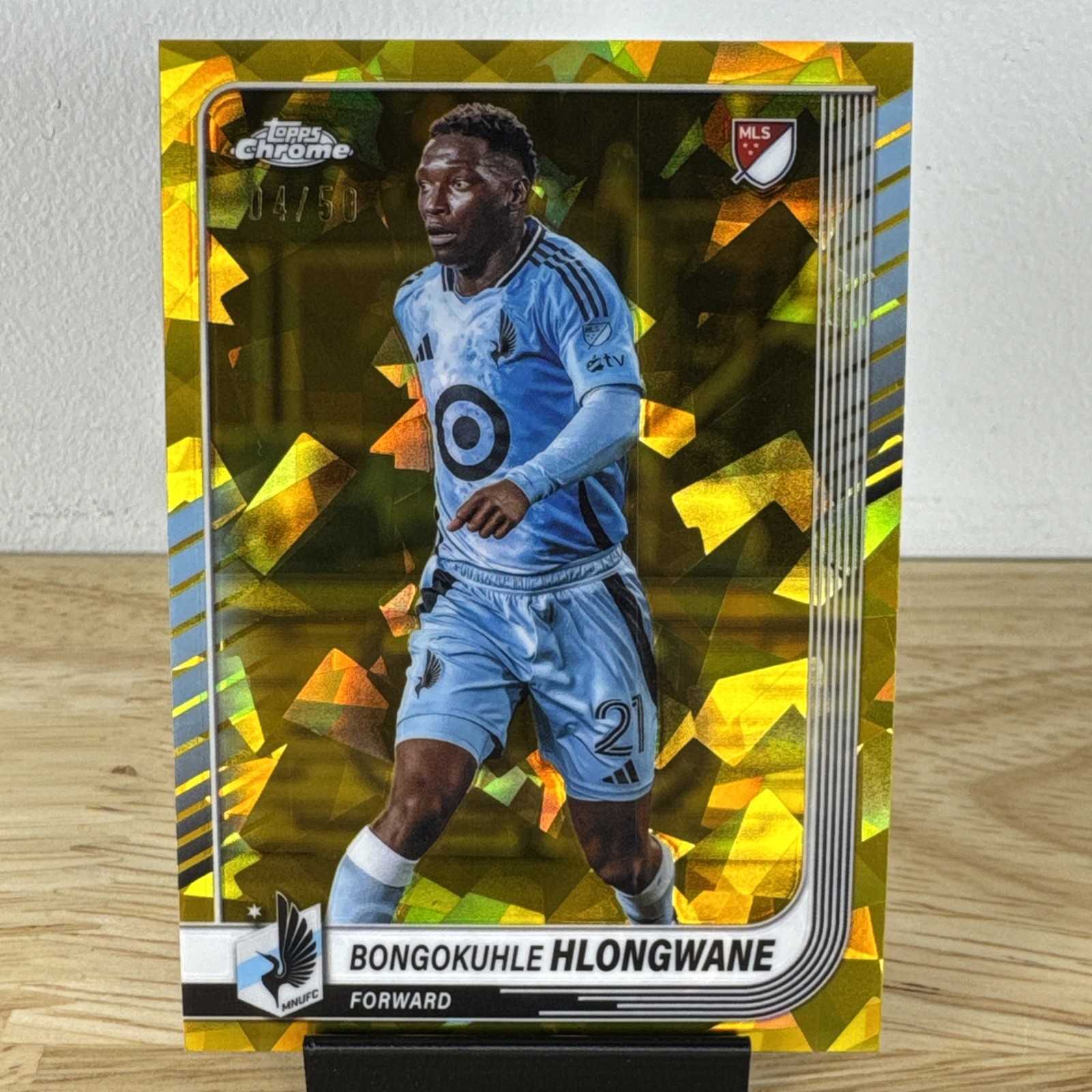 2025 Topps Chrome MLS Sapphire Bongokuhle Hlongwane Gold Refractor #/50 United