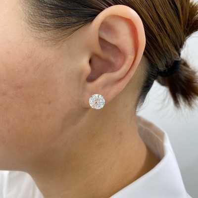 6,0 kt IGI-zertifiziert E/VVS2 runder Brillant Laborgefertigt Diamant Weißgold Ohrstecker