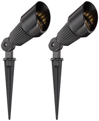 2 Pack of Hooded Black 7 1/2'' High LED Landscape Spotlights