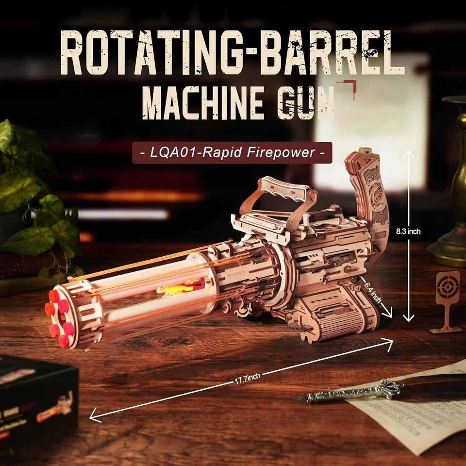 ROKR Rotating-Barrel Machine Gun 3D Puzzle Toy Jigsaw Educational Toy Craft Gift - Image 3 of 4