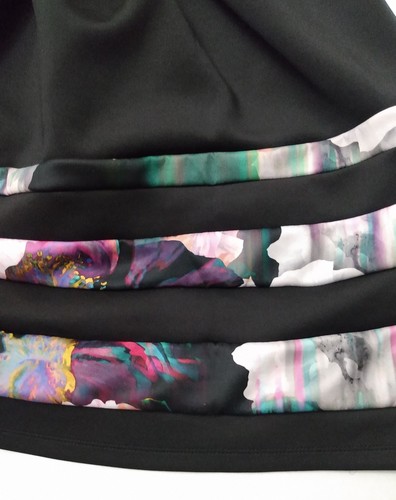 WOMENS APT. 9 DRESS SIZE MEDIUM BLACK FLORAL POLYESTER SPANDEX - Picture 3 of 3