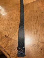 Louis Vuitton Men's Dress Belt Black Logo Buckle Adjustable Designer Size 100/40