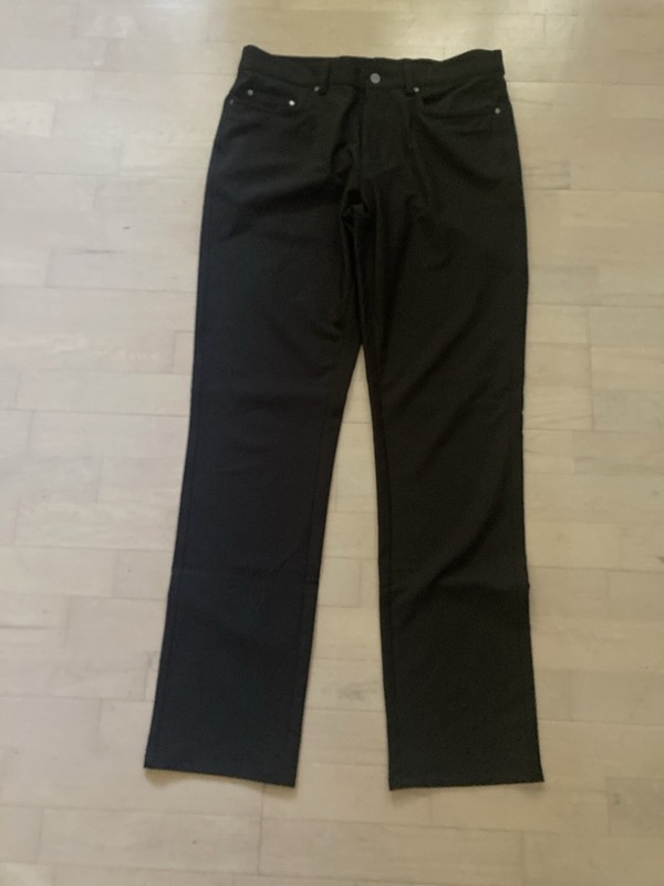 Greg Norman Shark Men's Black Stretch Straight-Leg Pants 32X 32 5 Pockets
