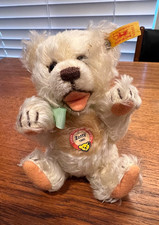 Smiling Steiff Jointed White Mohair ZOTTY Bear 6.5" Ear Button, neck Tag VGC