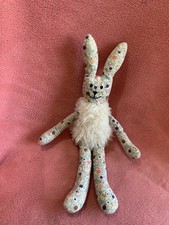 Jellycat Doowop Blue Bunny Soft Toy Comforter Fluffy Belly ~ Vintage ~ 30cm