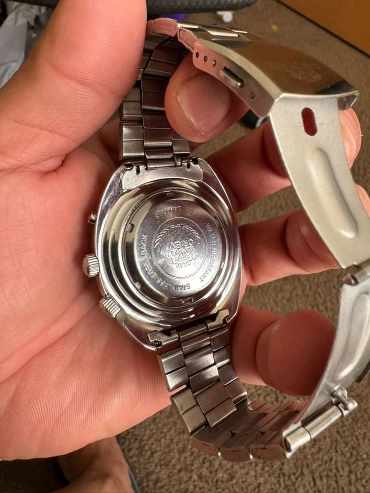 Мужские винтажные автоматические японские наручные часы Orient King Diver KD желтый циферблат - Изображение 2 из 4