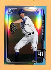2015 Bowman Draft Chrome Blue Sky Refractors #35 Benton Moss Tampa Bay Rays