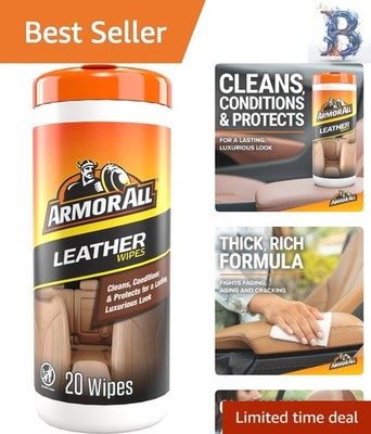 20 Count Leather Wipes - Unscented Protection for Luxurious Interiors