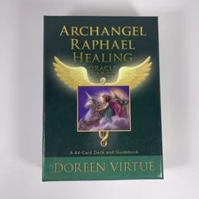 Archangel Raphael Healing Oracle Cards 44 Gold Gilded Deck Guidebook Box VGC