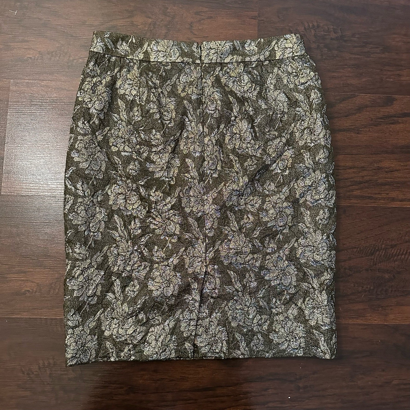 J. Crew Collection sparkly taupe floral pencil sk… - image 3