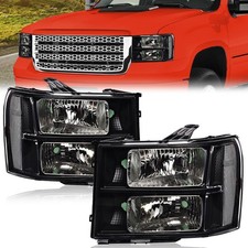 Pair Headlights Clear Corner For 2007-2012 2013 Gmc Sierra 1500 2500hd 3500hd