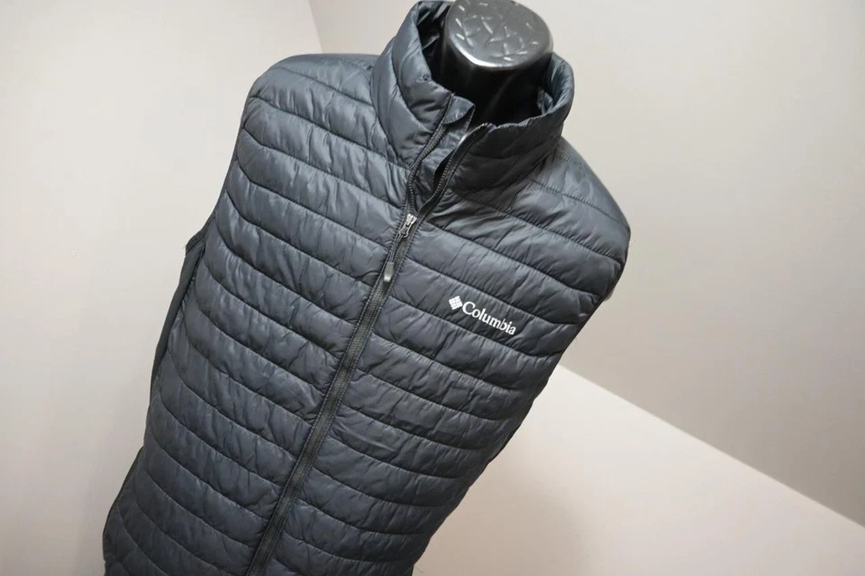 Columbia Puffer Chaleco Negro Aislado Cremallera Completa Chaqueta Para Hombres Talla XLT XL TALL Foto 4 de 4