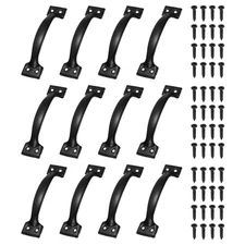 12 Pcs Door Handles, 5.4" Hardware Handle Pull with Screw, Black